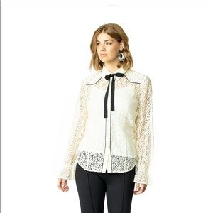 New DOUBLE D RANCH Lil' Bit Country Lace Top Blouse